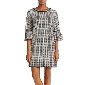 Black White Max Studio Jacquard Dress Womens Size Large